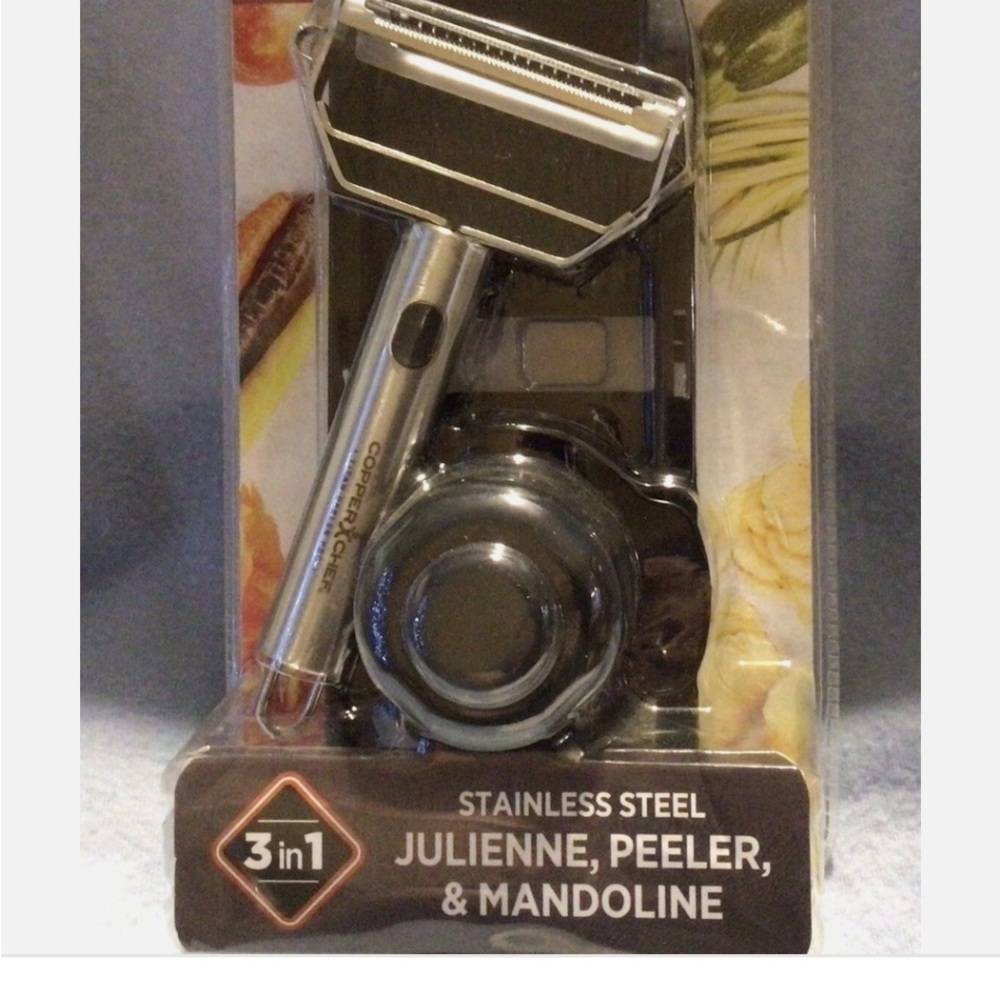 Copper Chef Stainless Steel 3-in-1 Julienne, Peeler, and Mandoline NWT!